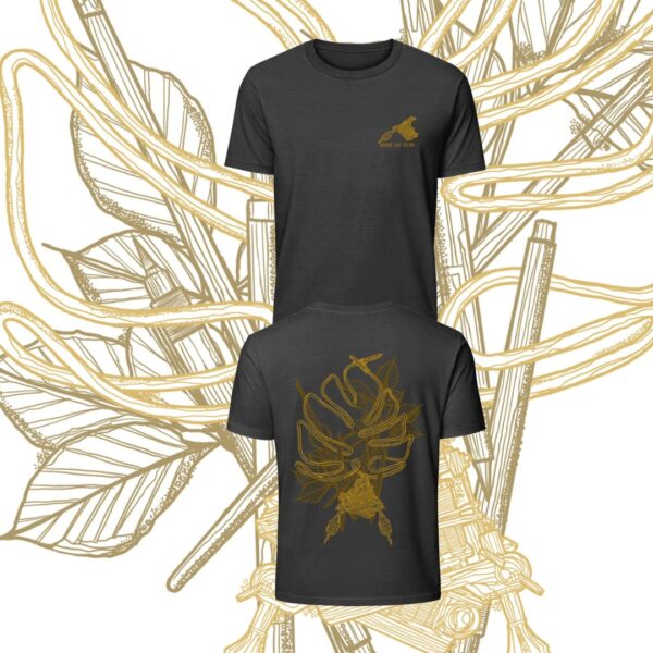 Schwarzes Baumwoll-Shirt mit Grafikprint